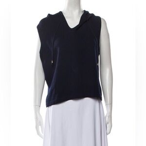 St. John Sport Navy sweater vest with hood | navy blue | SZ large